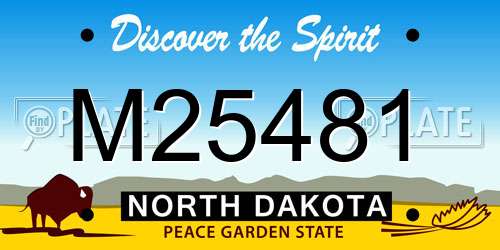 M25481 North Dakota License Plate