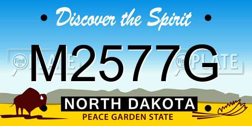 M2577G North Dakota License Plate