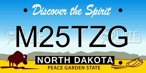 M25TZG North Dakota License Plate