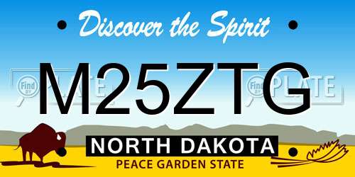 M25ZTG North Dakota License Plate