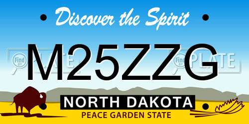 M25ZZG North Dakota License Plate