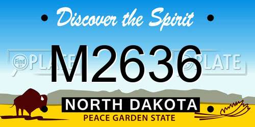 M2636 North Dakota License Plate