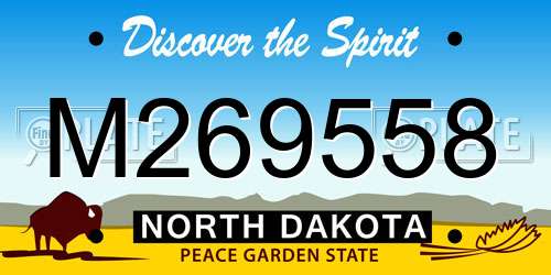 M269558 North Dakota License Plate