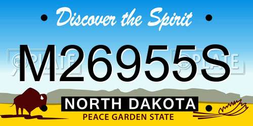 M26955S North Dakota License Plate