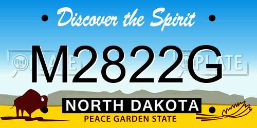 M2822G North Dakota License Plate