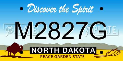 M2827G North Dakota License Plate