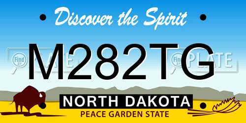 M282TG North Dakota License Plate