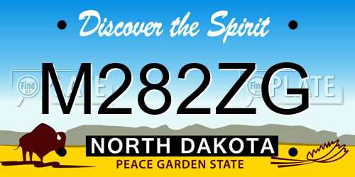 M282ZG North Dakota License Plate