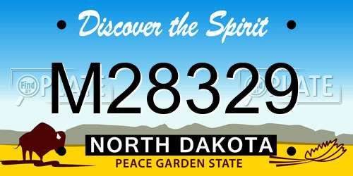 M28329 North Dakota License Plate