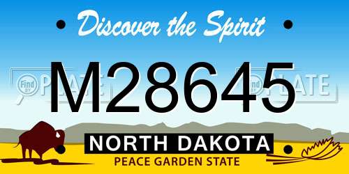 M28645 North Dakota License Plate