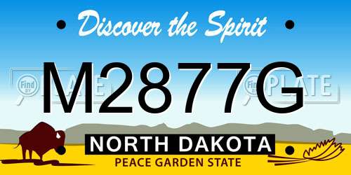 M2877G North Dakota License Plate