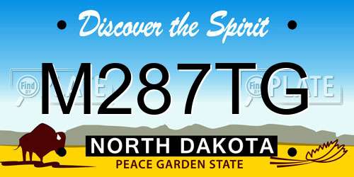M287TG North Dakota License Plate