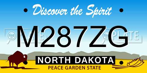 M287ZG North Dakota License Plate