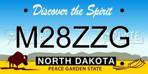M28ZZG North Dakota License Plate