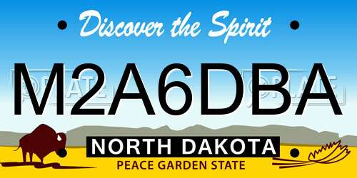 M2A6DBA North Dakota License Plate