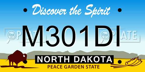 M301DI North Dakota License Plate