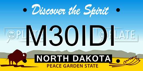 M30IDI North Dakota License Plate