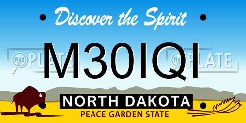 M30IQI North Dakota License Plate