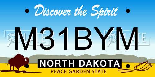 M31BYM North Dakota License Plate