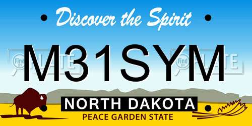 M31SYM North Dakota License Plate