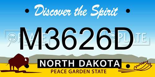 M3626D North Dakota License Plate