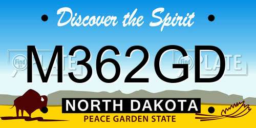 M362GD North Dakota License Plate