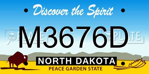 M3676D North Dakota License Plate