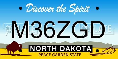 M36ZGD North Dakota License Plate