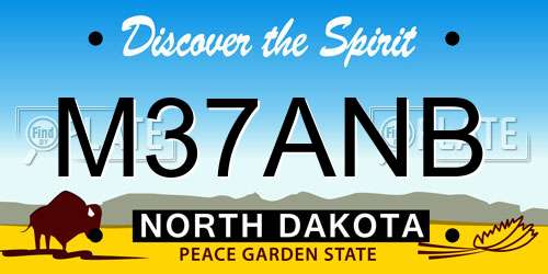 M37ANB North Dakota License Plate