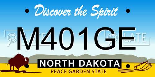 M401GE North Dakota License Plate