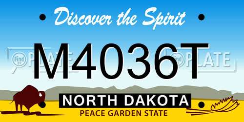 M4036T North Dakota License Plate