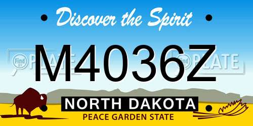 M4036Z North Dakota License Plate
