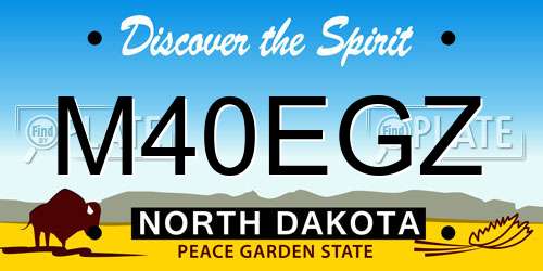 M40EGZ North Dakota License Plate