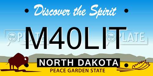 M40LIT North Dakota License Plate