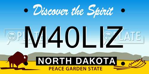 M40LIZ North Dakota License Plate