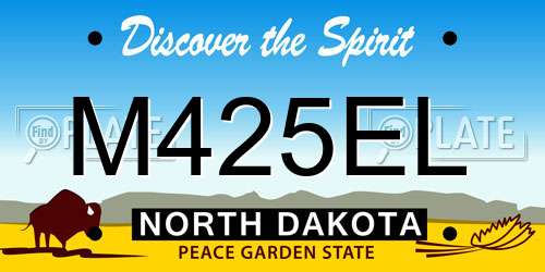 M425EL North Dakota License Plate