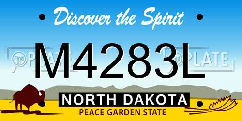 M4283L North Dakota License Plate