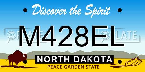 M428EL North Dakota License Plate