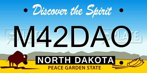 M42DAO North Dakota License Plate