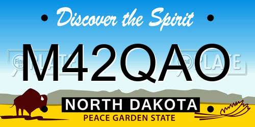 M42QAO North Dakota License Plate