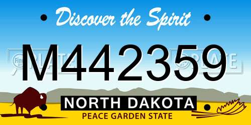 M442359 North Dakota License Plate