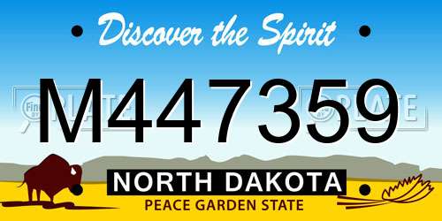 M447359 North Dakota License Plate