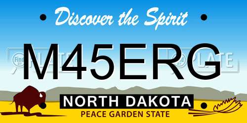 M45ERG North Dakota License Plate