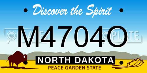 M4704O North Dakota License Plate