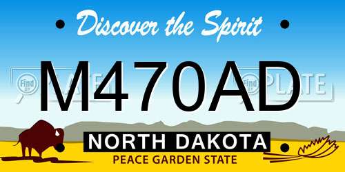 M470AD North Dakota License Plate