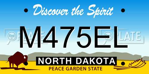 M475EL North Dakota License Plate