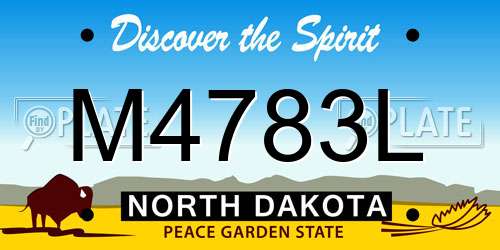 M4783L North Dakota License Plate