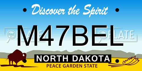 M47BEL North Dakota License Plate