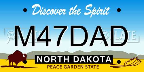 M47DAD North Dakota License Plate