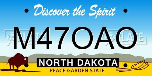 M47OAO North Dakota License Plate